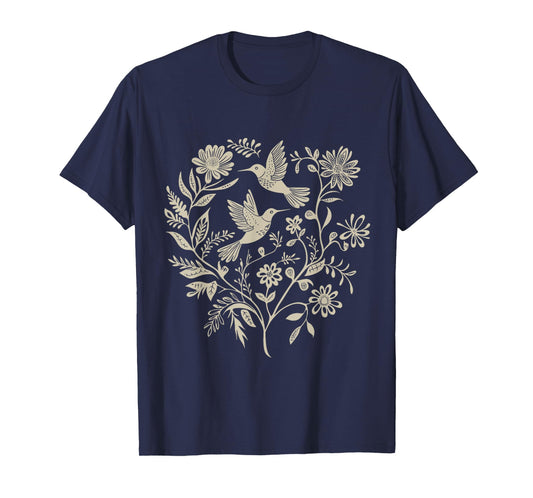 Cottagecore Birds and Flowers T-Shirt