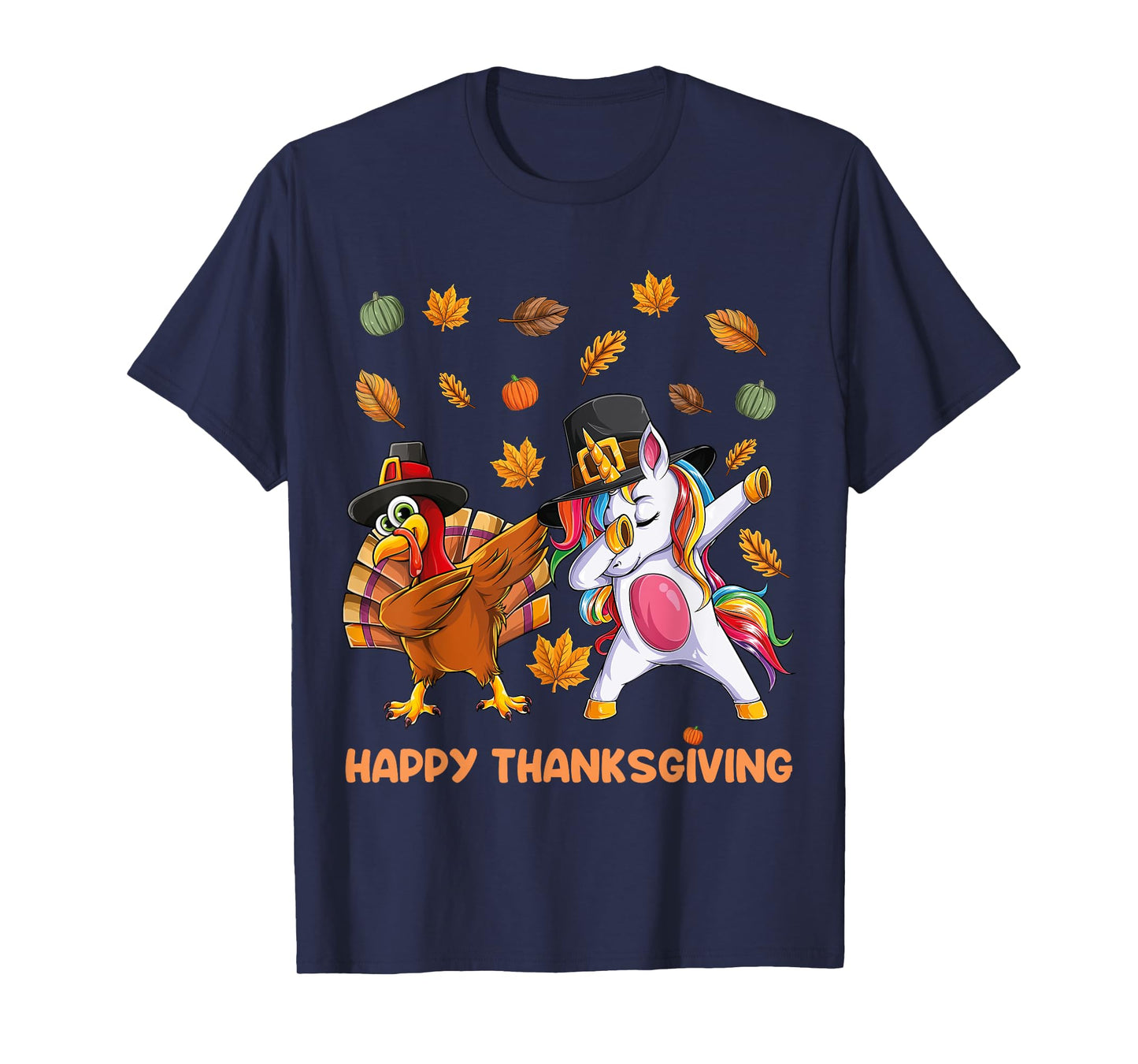 dabbing Turkey Unicorn Thanksgiving For Girls Pilgrim Hat T-Shirt