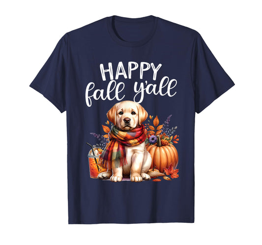Labrador Retriever Dog pumpkin spice Happy Fall Yall autumn T-Shirt