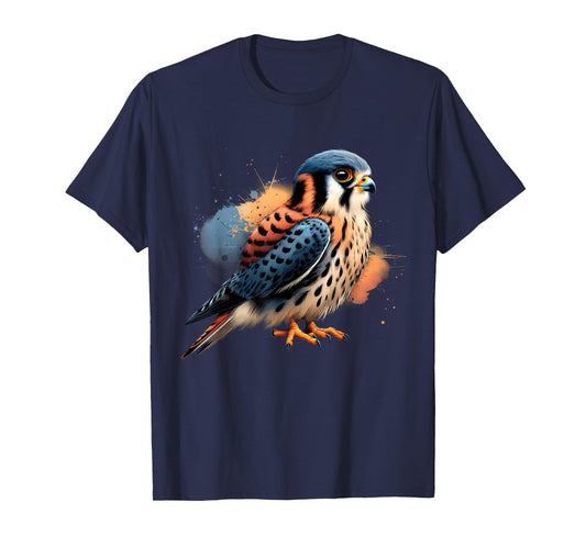 American Kestrel Bird Lover Watcher Birding T-Shirt, Small, Black