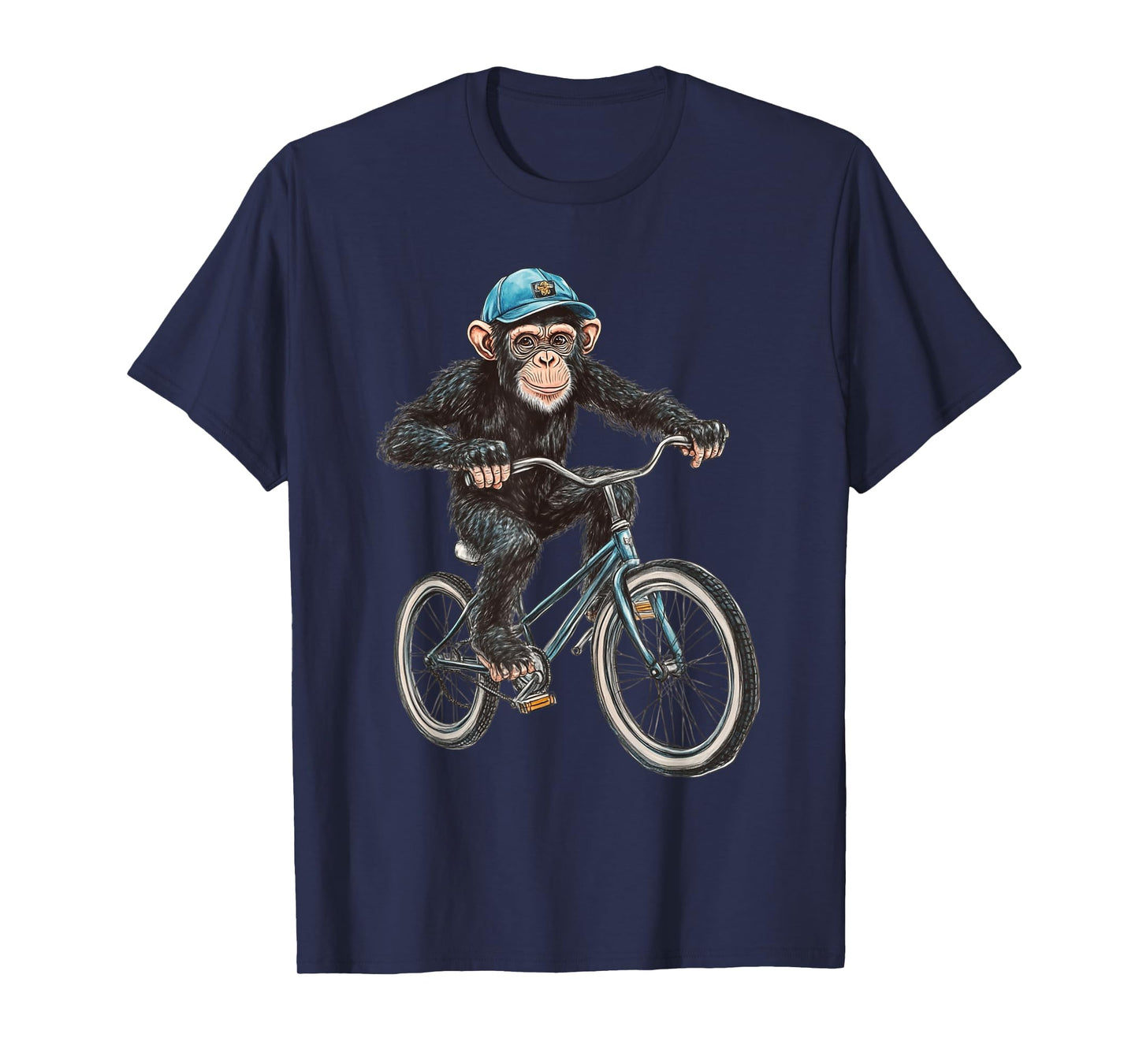 Monkey Riding Bike Vintage Bicycle Biker Ape Chimpanzee T-Shirt