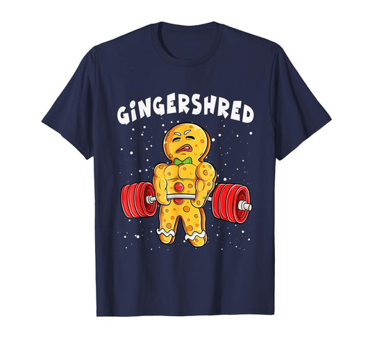 Funny Gingerbread Xmas Deadlift Tee Unisex-Adults, Unisex-Kids Black Short Sleeve T-Shirt Small Modern Casual Cotton Blend Winter Pull On 1 Count Unique Design, Varied Fabric