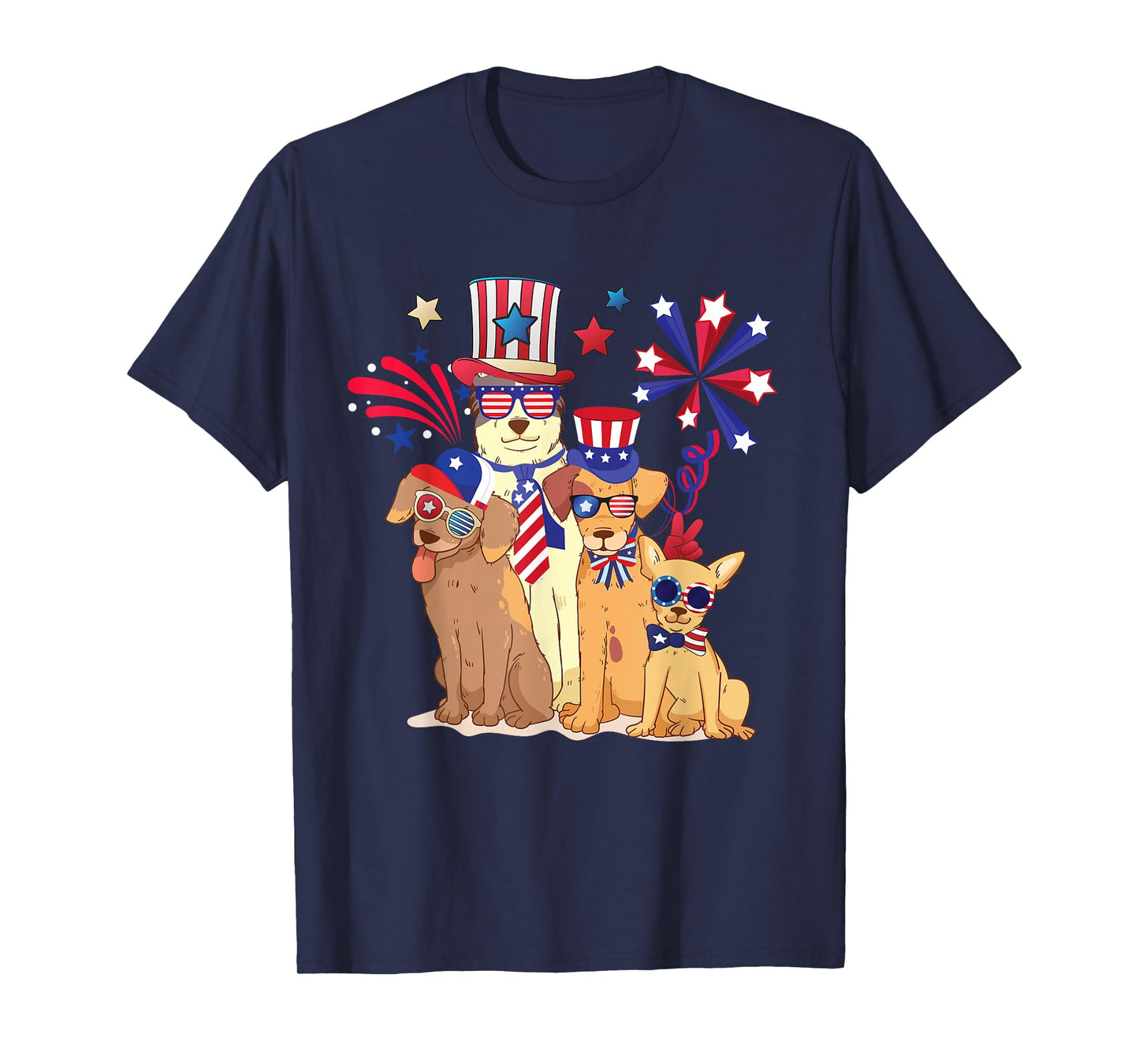 Patriotic Dog 4th Of July Funny Dogs Lovers for Pet Owners T-Shirt