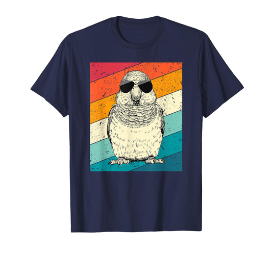 Retro Vintage Quaker Parrot with Sunglasses Bird Lovers T-Shirt