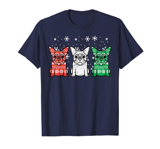 Christmas French Bulldogs Xmas Frenchie Dog Men Women Kids T-Shirt