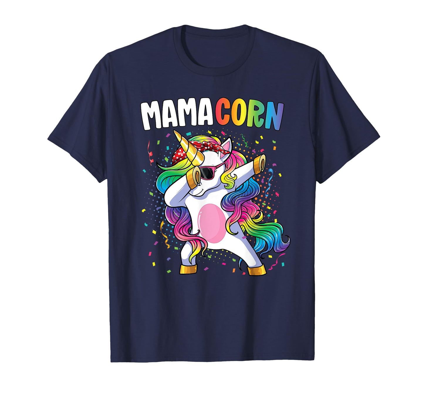 Mamacorn Women Unicorn Birthday Party Dabbing Unicorn Mom T-Shirt