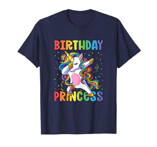 Birthday Princess Shirt Girl Kids Women Dabbing Unicorn Girl T-Shirt
