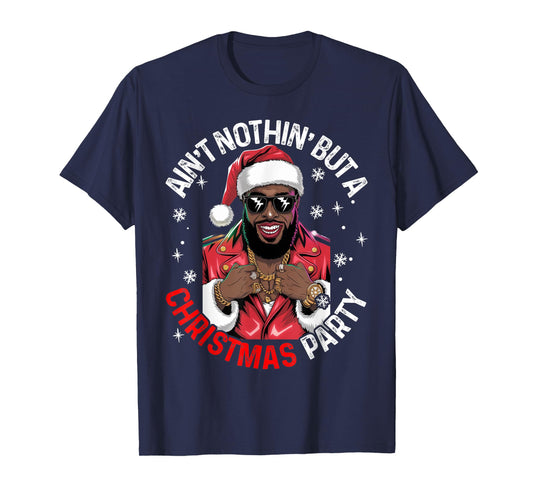 Black African American Santa Claus Christmas Pajama MenWomen T-Shirt