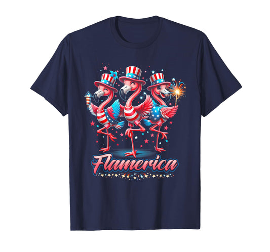 Flamingo 4Th Of July Patriotic USA Independence Flamerica Women Men T-Shirt