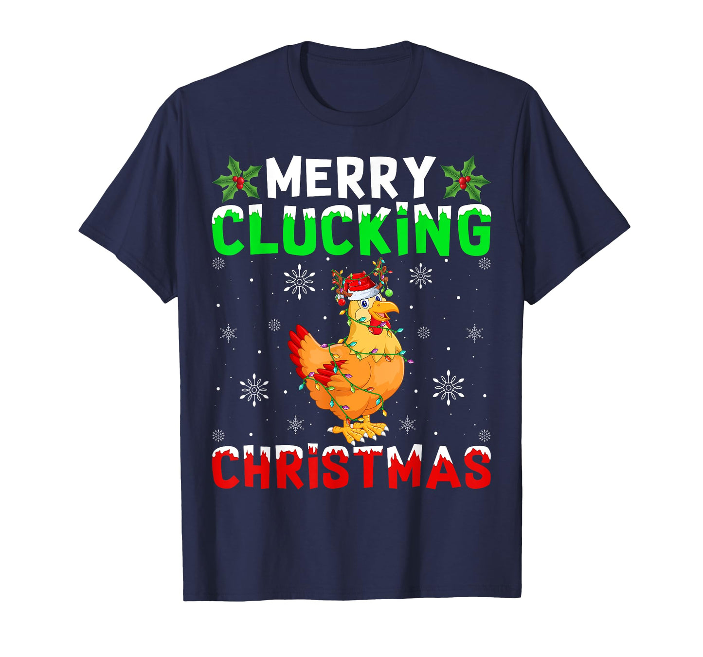 Matching Family Santa Chicken Merry Clucking Christmas T-Shirt