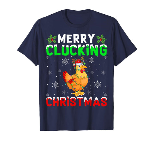 Matching Family Santa Chicken Merry Clucking Christmas T-Shirt