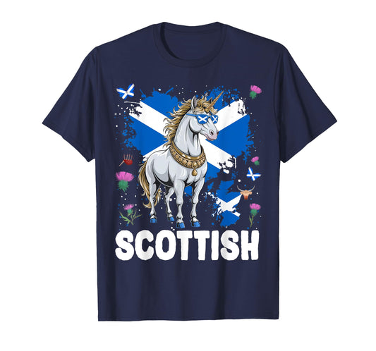 Scottish Unicorn Flag Outfit Idea For Women Scotland Unicorn T-Shirt