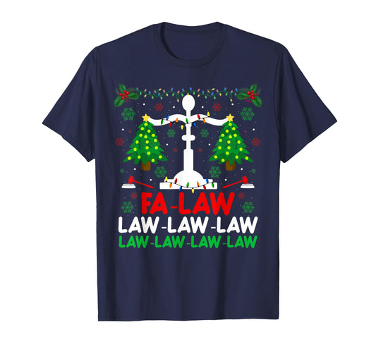 Fa Law Law Funny Christmas Santa Judge Xmas Courtroom Ugly T-Shirt
