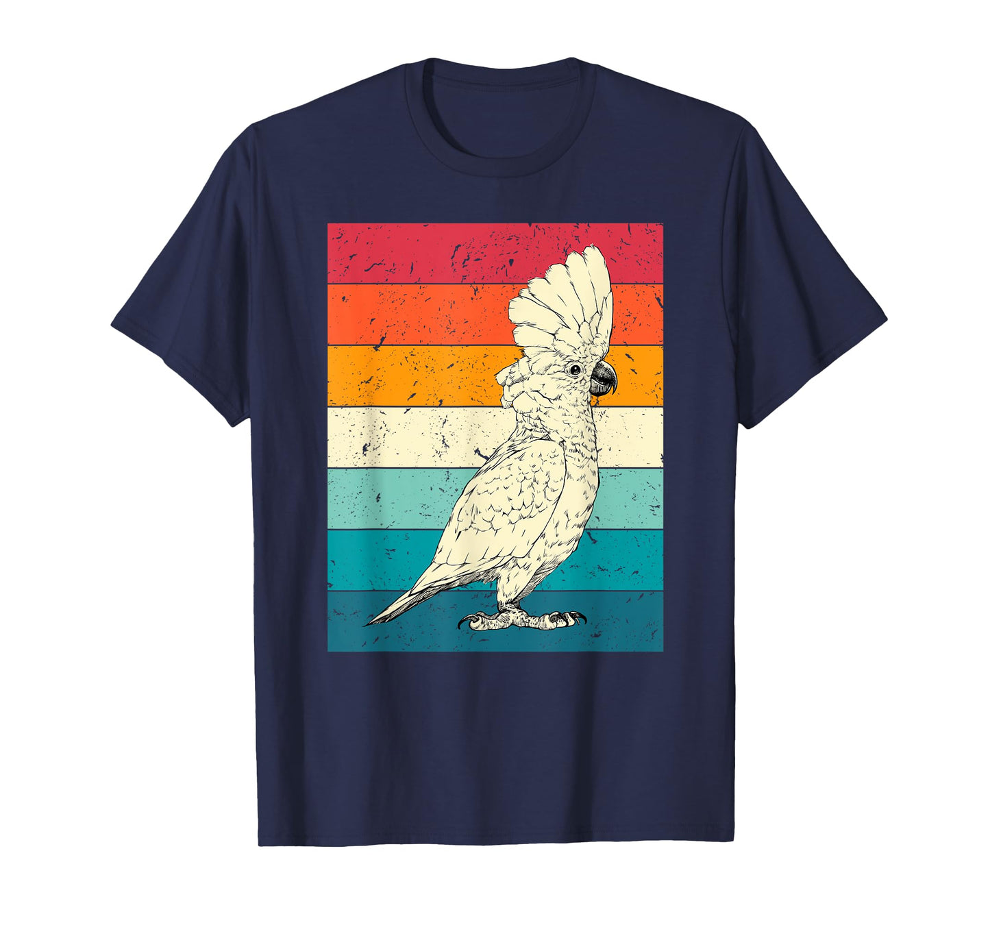 Retro Vintage Umbrella Cockatoo Sunglasses Parrot Bird T-Shirt