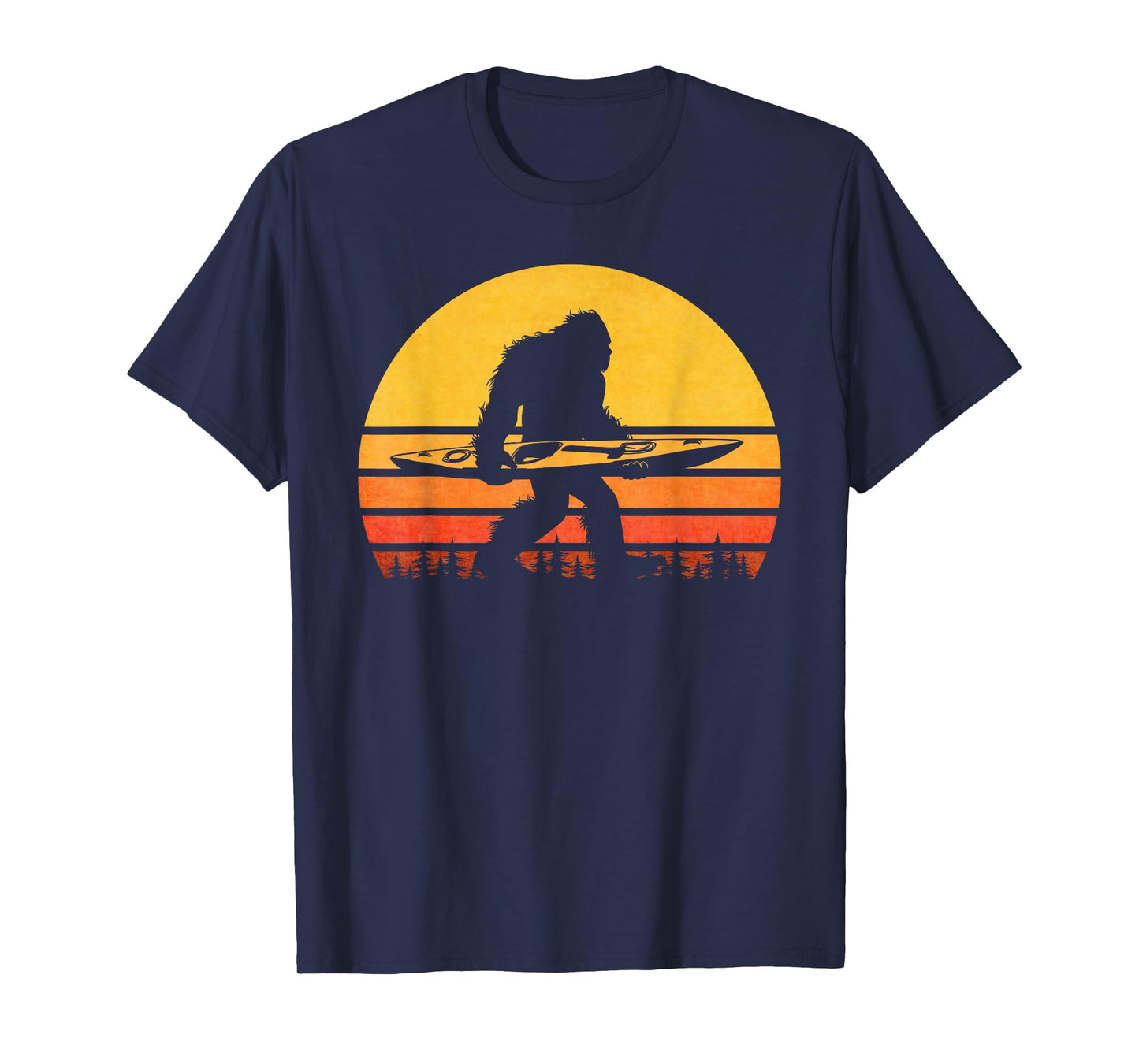 Bigfoot Kayak Gift Apparel Retro Classic Unisex T-Shirt Black Small Kayaking T-Shirt