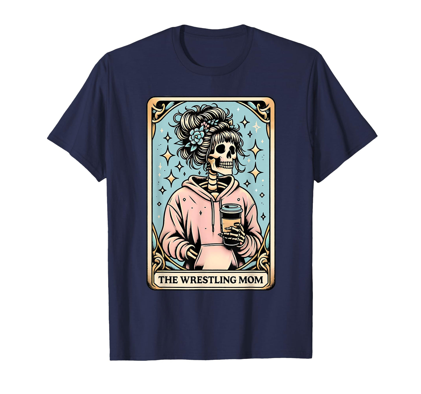 Vintage The Wrestling Mom Tarot Card Skeleton Mama Mom T-Shirt