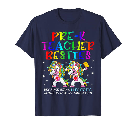 Pre-K Teacher Besties Teacher's Day Best Friend T-Shirt for Men Women