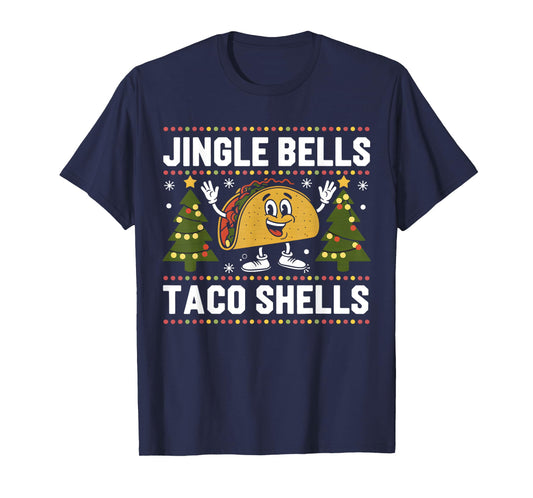 Christmas Jingle Bells Taco Shells Funny Xmas Tacos Lover T-Shirt
