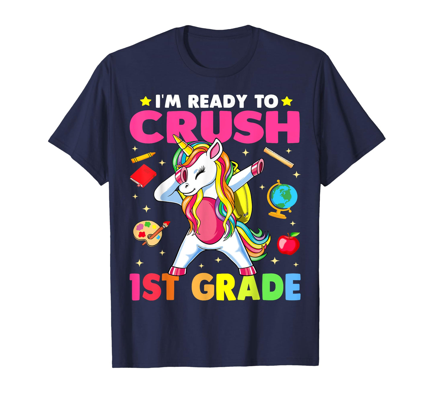 Crush 1st Grade Dabbing Unicorn Back to School Girls Gift T-Shirt