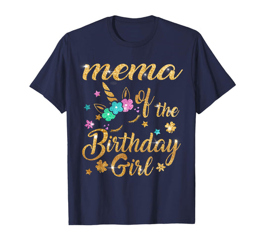 Mema of The Birthday Girl Unicorn Grandma T-Shirt