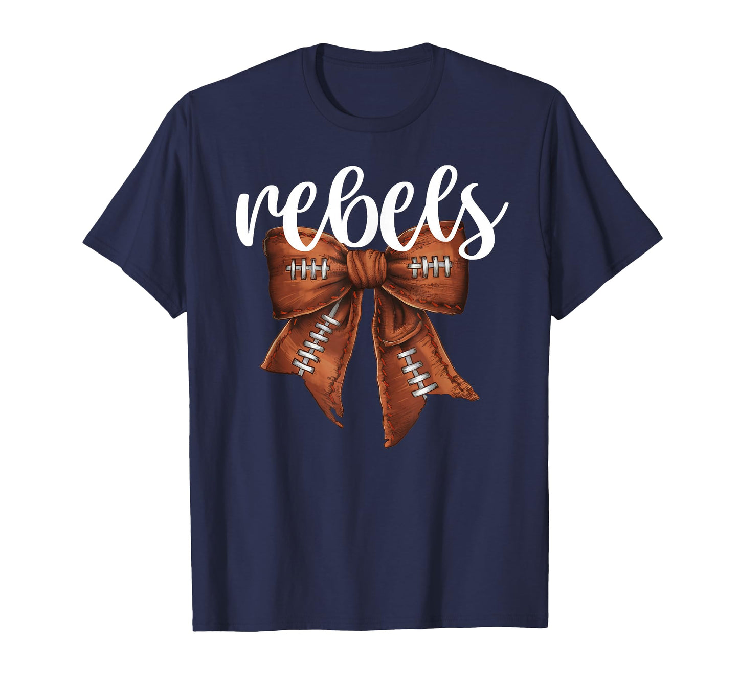 Rebels Football Bow School Spirit Team Mascot Game Night T-Shirt