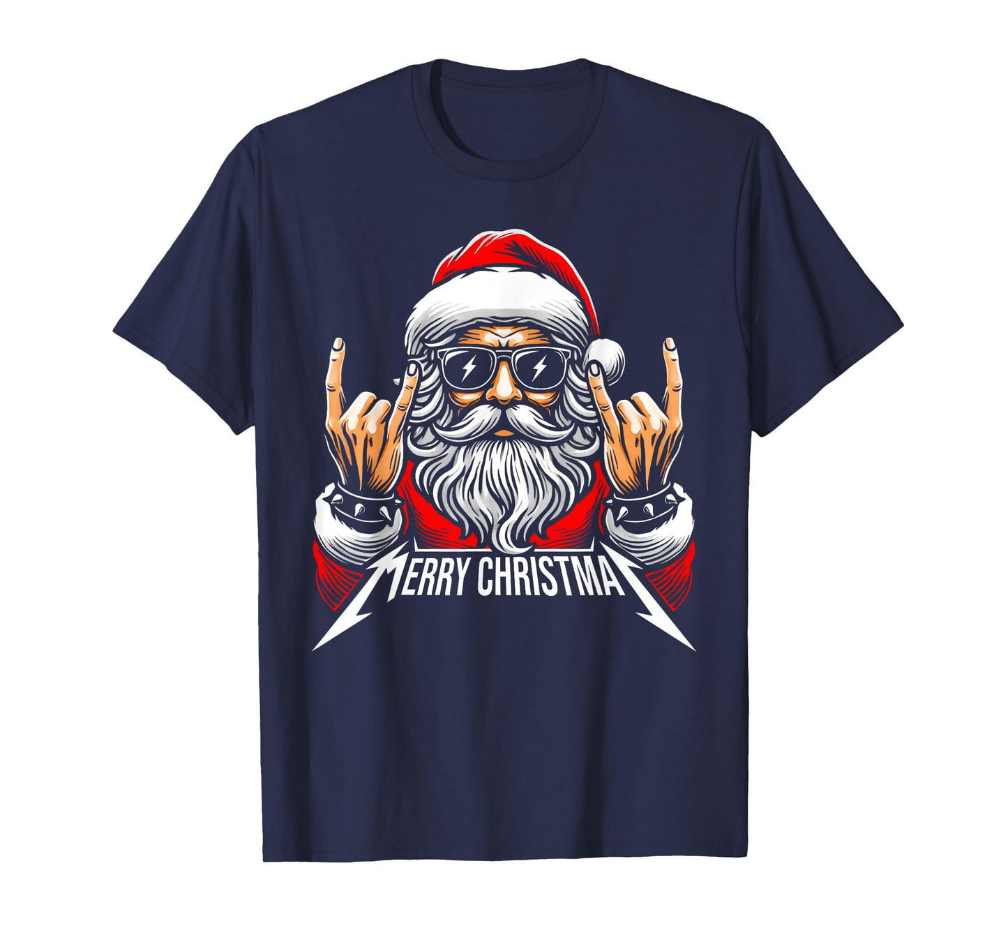 Merry Christmas Red Santa Face Hat Xmas Match Family Funny T-Shirt