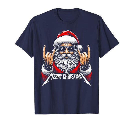 Merry Christmas Red Santa Face Hat Xmas Match Family Funny T-Shirt