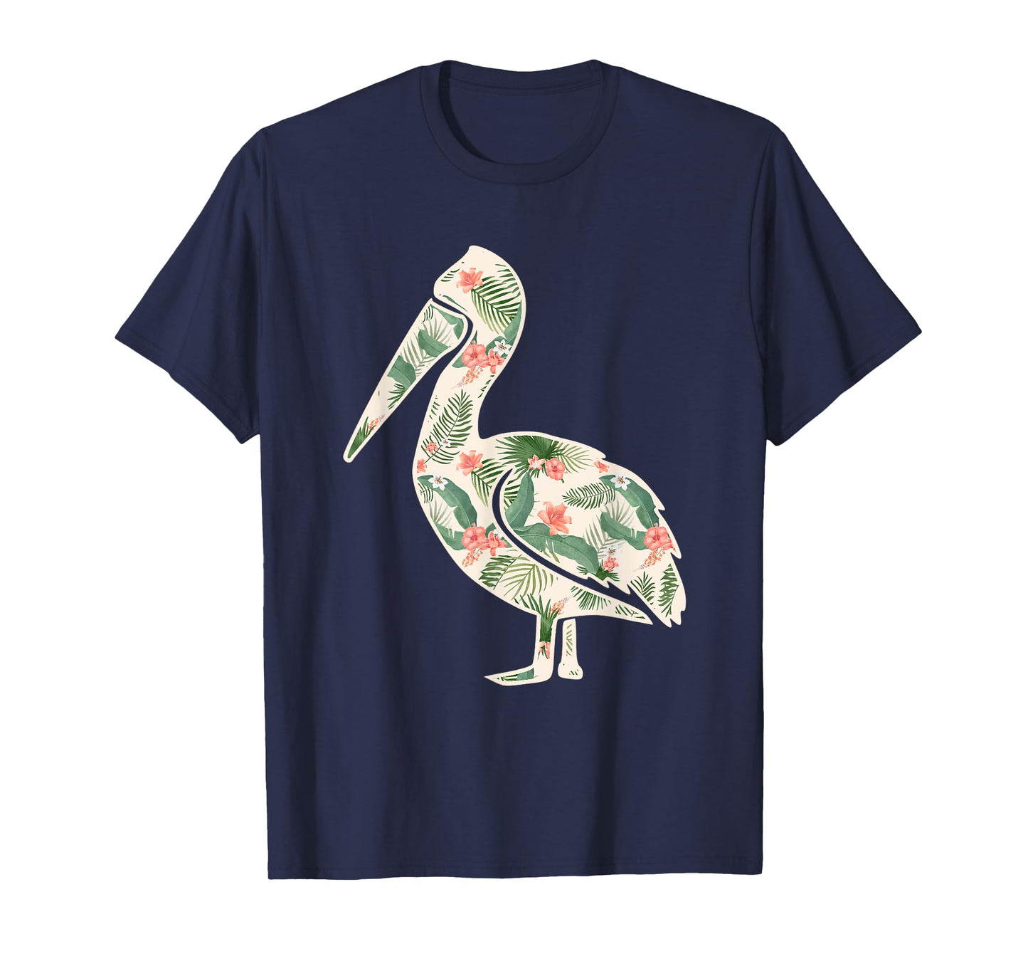 Pelican Flower Girl Print Floral Bird Hawaiian Women Gift T-Shirt