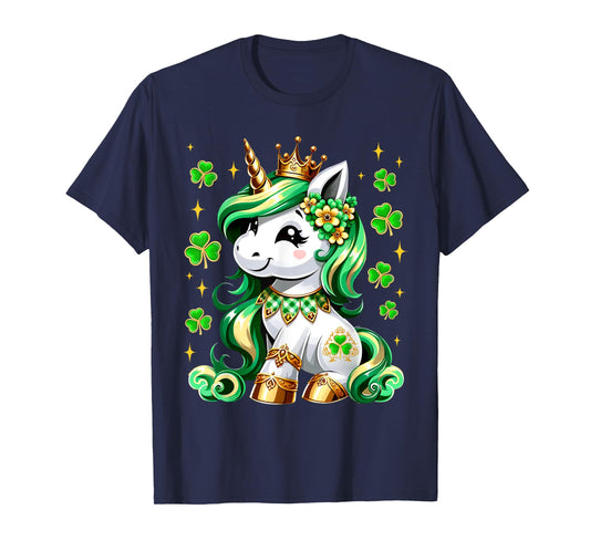Cute Unicorn Shamrock Lepricorn St Patricks Day Girls Kids T-Shirt