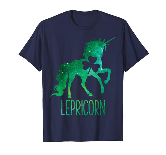 Lepricorn Unicorn St Patricks Day Girls Women Shamrock Space T-Shirt