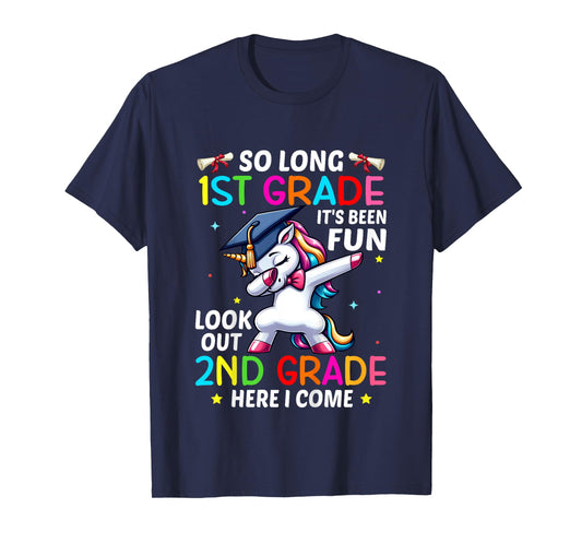 Kids So Long 1st Grade Graduation 2nd Grade Here I Come 2024 T-Shirt