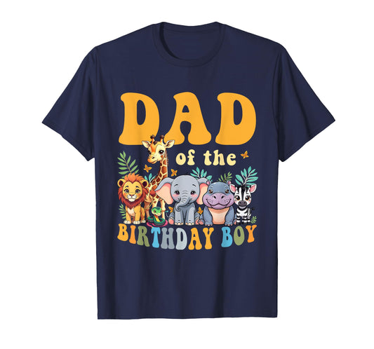 Dad of the Birthday Boy Kids Safari Jungle Animal Matching T-Shirt