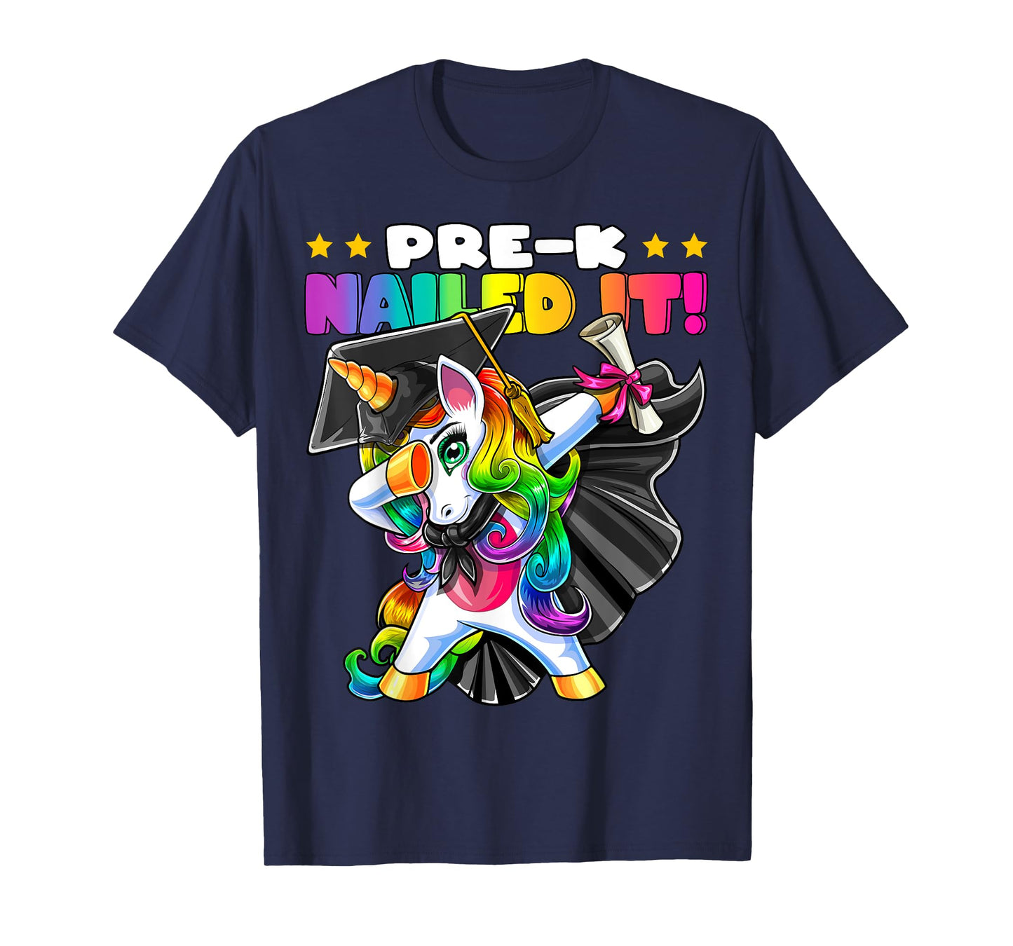 Dabbing Unicorn Pre-K Graduation Cap Gown Diploma Gift Girls T-Shirt