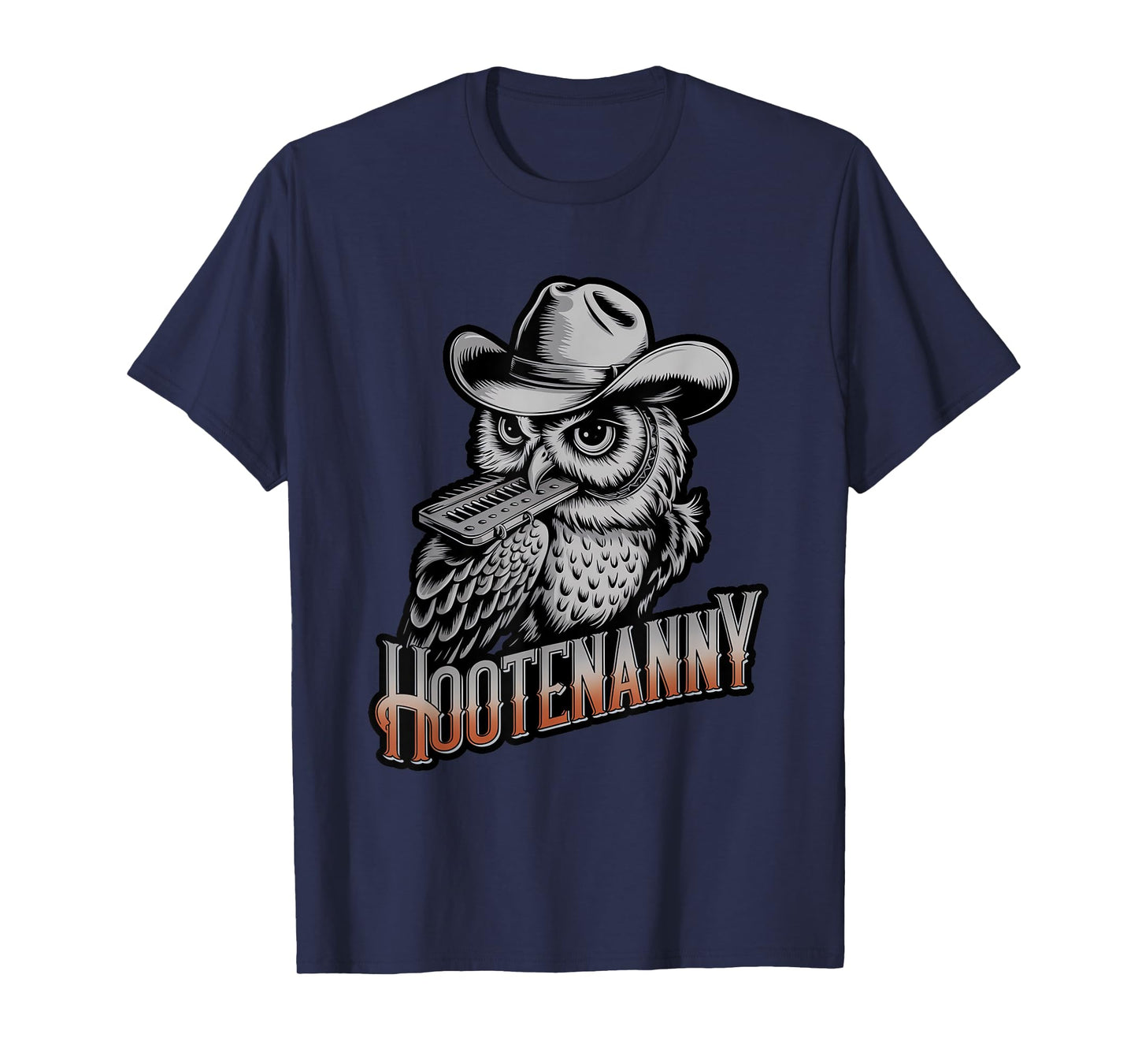 Hootenanny Owl Lover Musical Instrument Folk Music T-Shirt