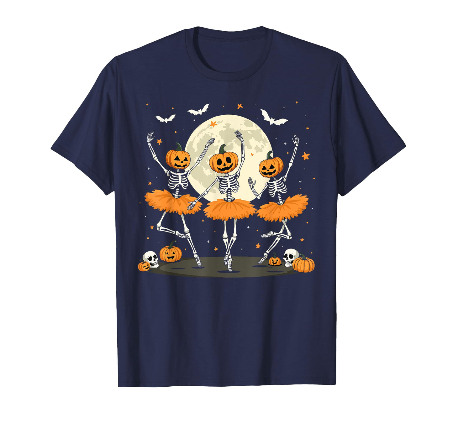 Fun Dancing Skeleton Halloween Spooky Ballerina Ballet Dance T-Shirt