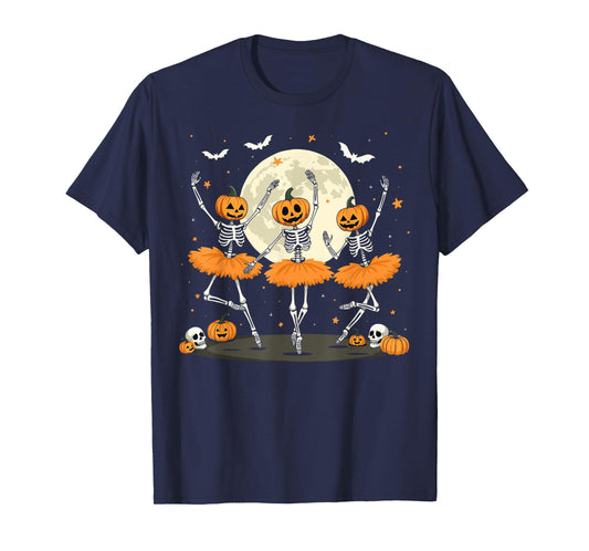 Fun Dancing Skeleton Halloween Spooky Ballerina Ballet Dance T-Shirt