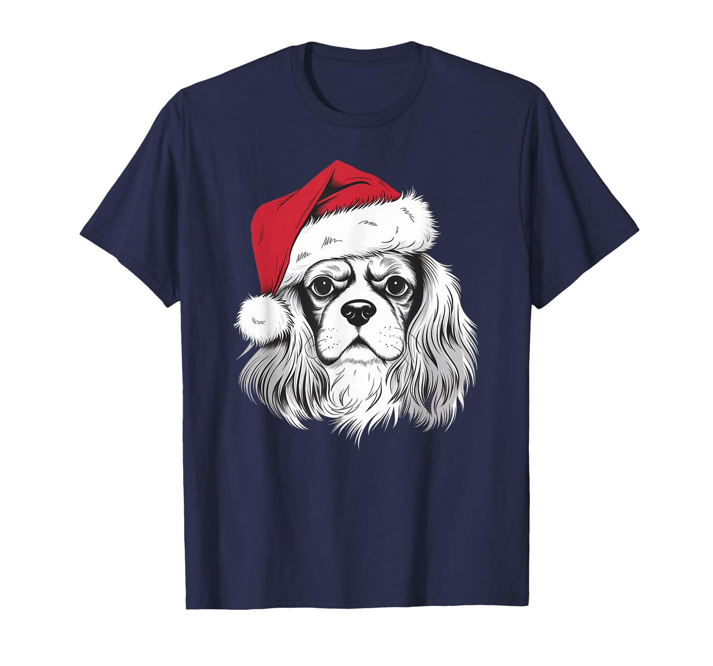 Cavalier Santa on Cavalier King Charles Spaniel Christmas T-Shirt