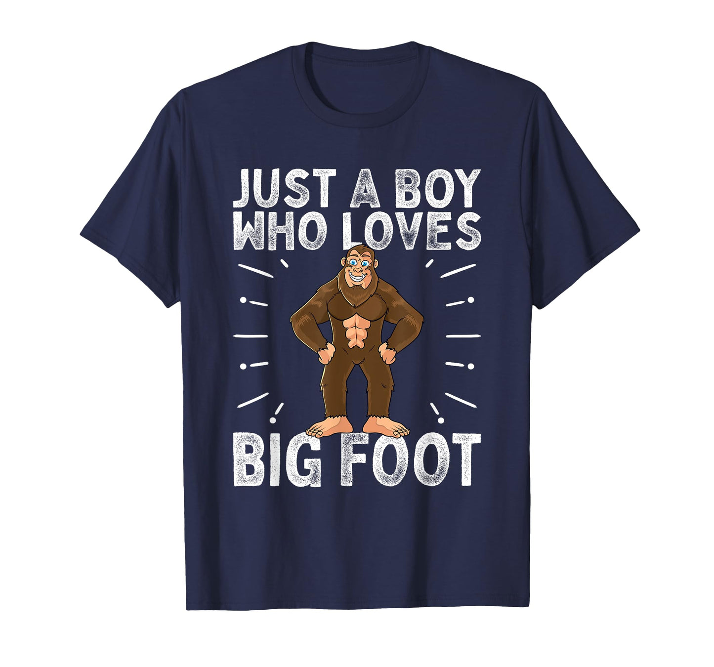 Bigfoot Just A Boy Who Loves Sasquatch Funny Retro Vintage T-Shirt