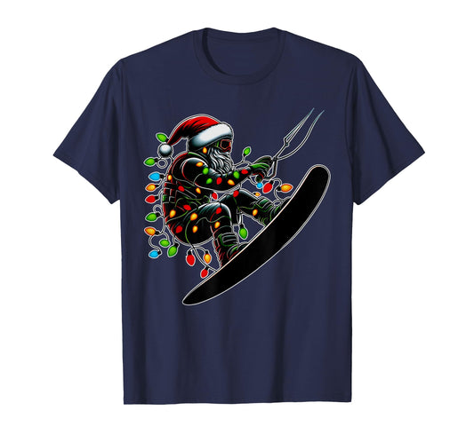 Wakeboarding Santa Claus Wakeboarder Christmas Hat Xmas T-Shirt