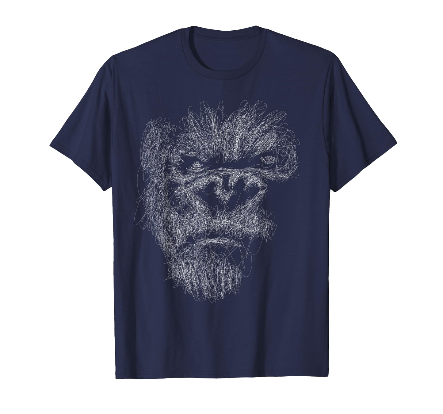 gorilla head scribble art face for lover Silverback animal T-Shirt