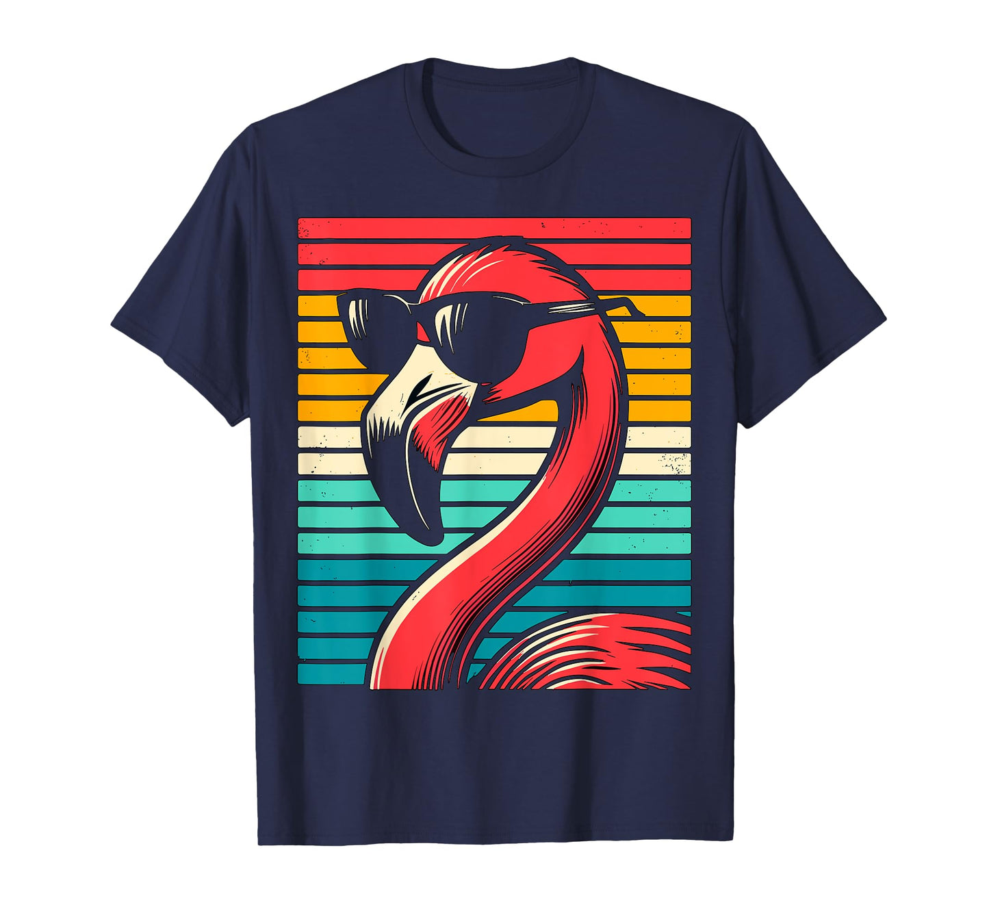 cool Flamingo with Sunglasses 70s 80s 90s Party Retro T-Shirt