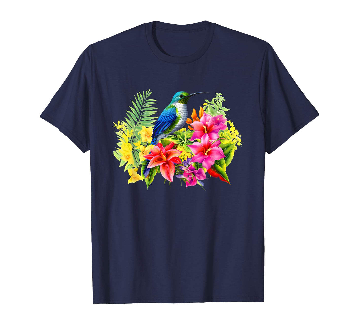 Backyard Birds Watching Watchers Birding Floral Hummingbird T-Shirt