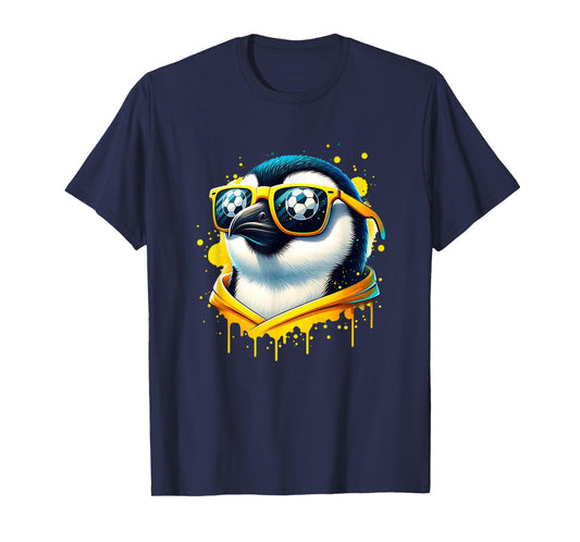 Cool Penguin Soccer Player Fan Champion T-Shirt