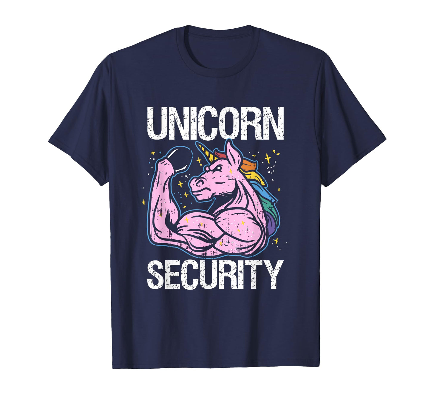 Unicorn Security Funny Costume Police Halloween Dad Men T-Shirt