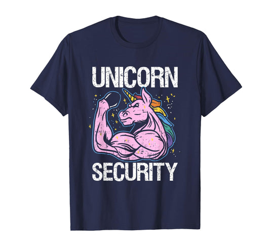 Unicorn Security Funny Costume Police Halloween Dad Men T-Shirt