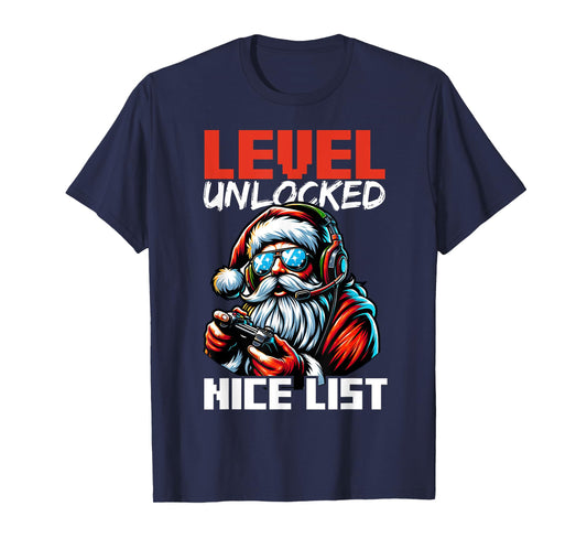 Christmas Gamer Boys Nice List Video Game Santa Xmas T-Shirt