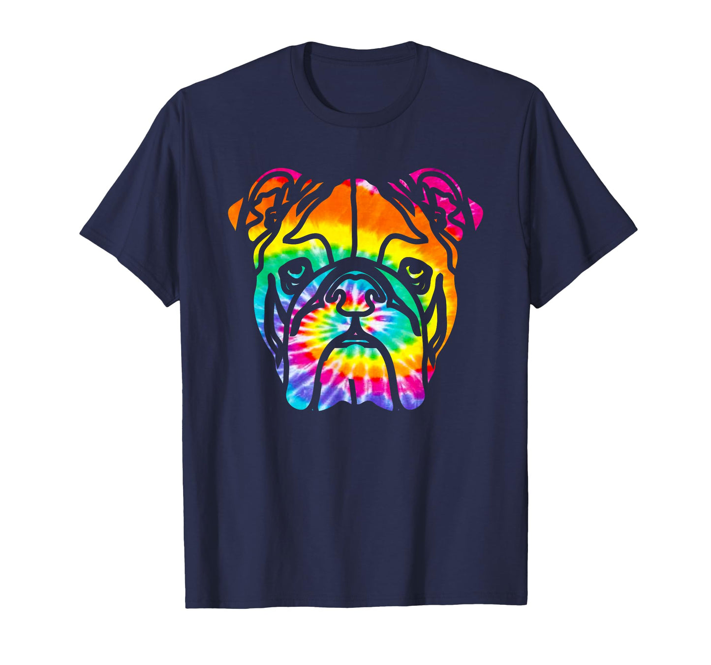 Bulldog T Shirt - Rainbow Trippy Hippie Tie Dye Shirt Men Women Girls Kids T-Shirt