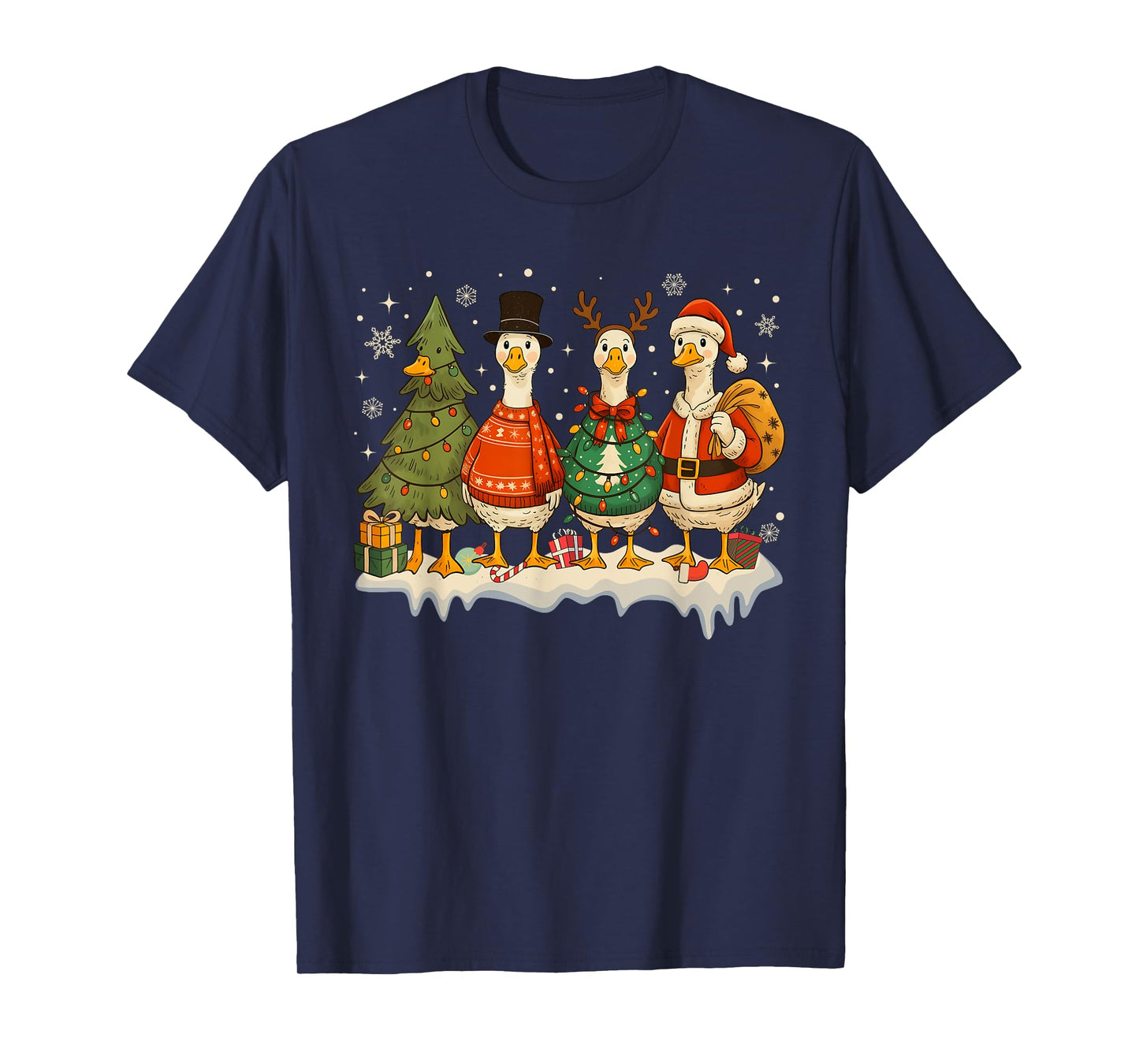 Funny Merry Goosemas Cute Xmas Goose Lovers Men Women Kids T-Shirt