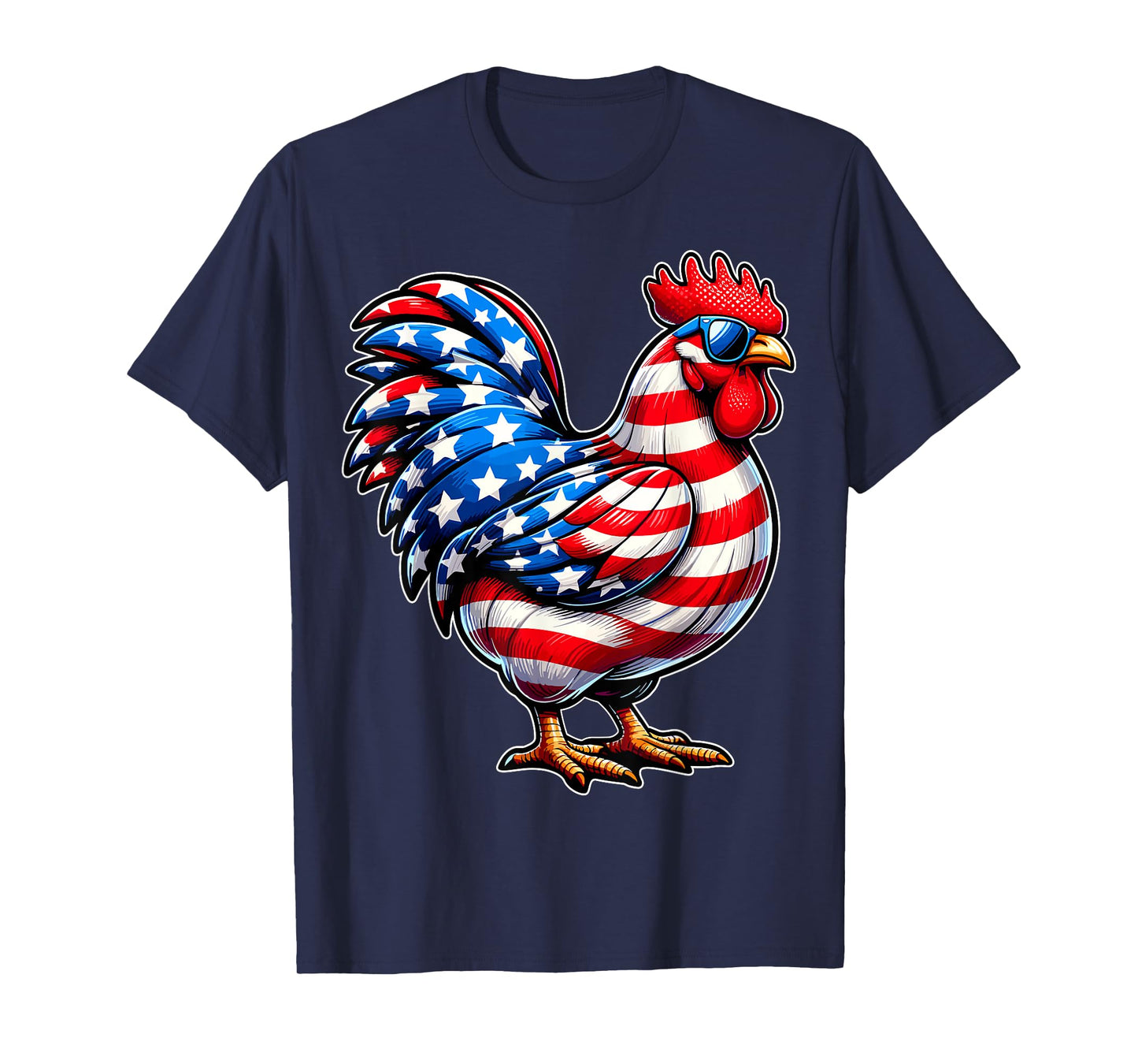 Chicken USA Flag Patriotic Chicken Lover 4th of July T-Shirt for Women Kids Men
