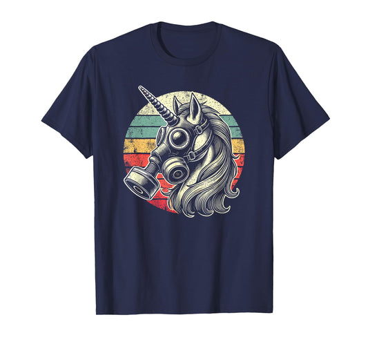 Gas Mask Unicorn Creepy Vintage Retro T-Shirt